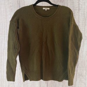 𝅺madewell Olive Texture Mix Sweater, size XS